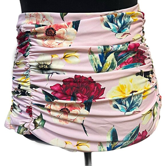 Unique Vintage Two Piece Floral Swimwear Matching Set Halter Top Hi-Rise Bottom - Picture 7 of 12